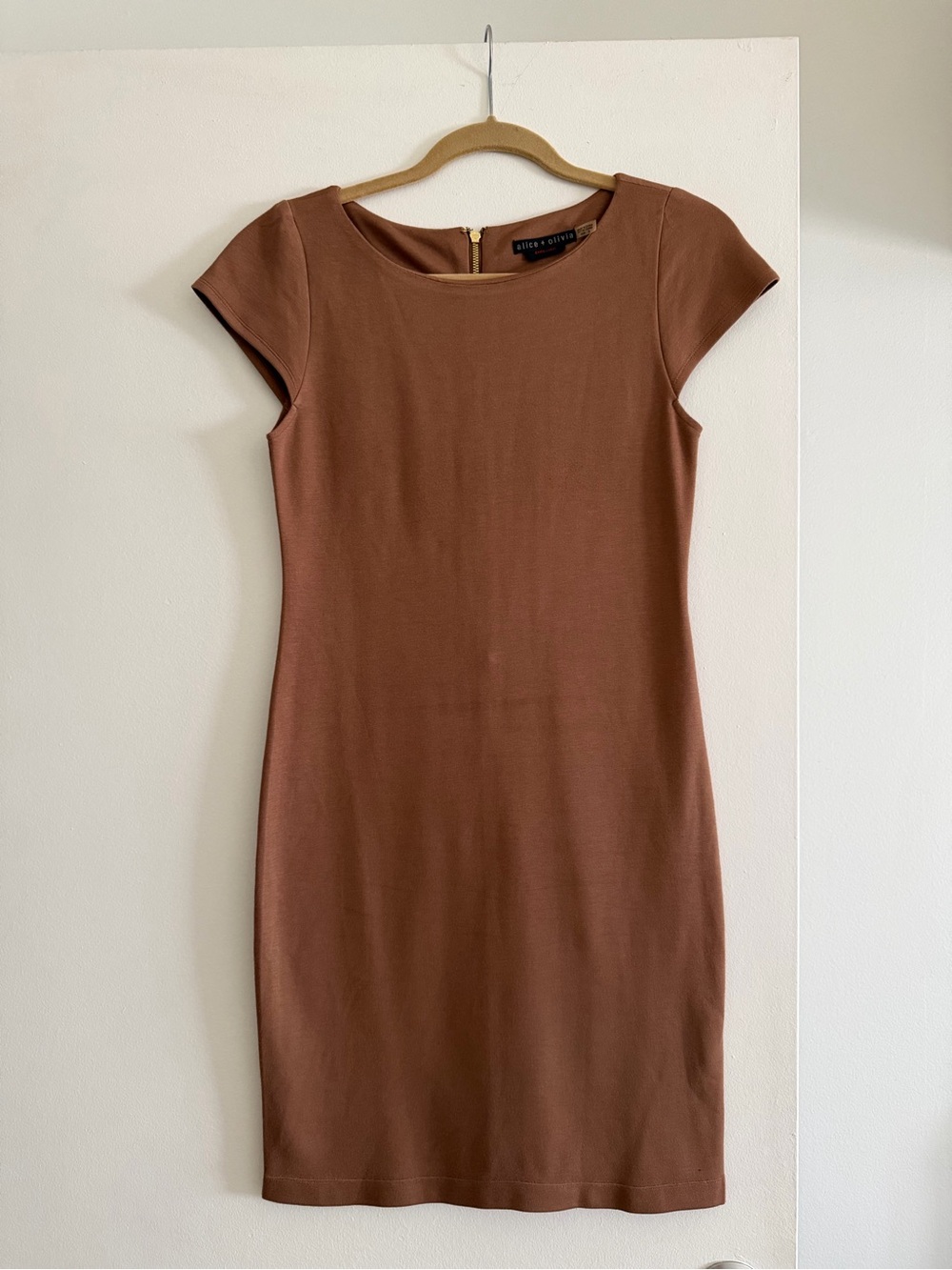 Alice + Olivia Rust Brown Ponte Midi Dress